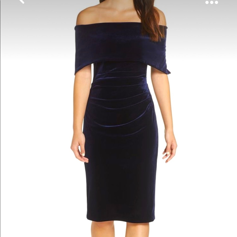 Vince Camuto Velvet Off the Shoulder Dress